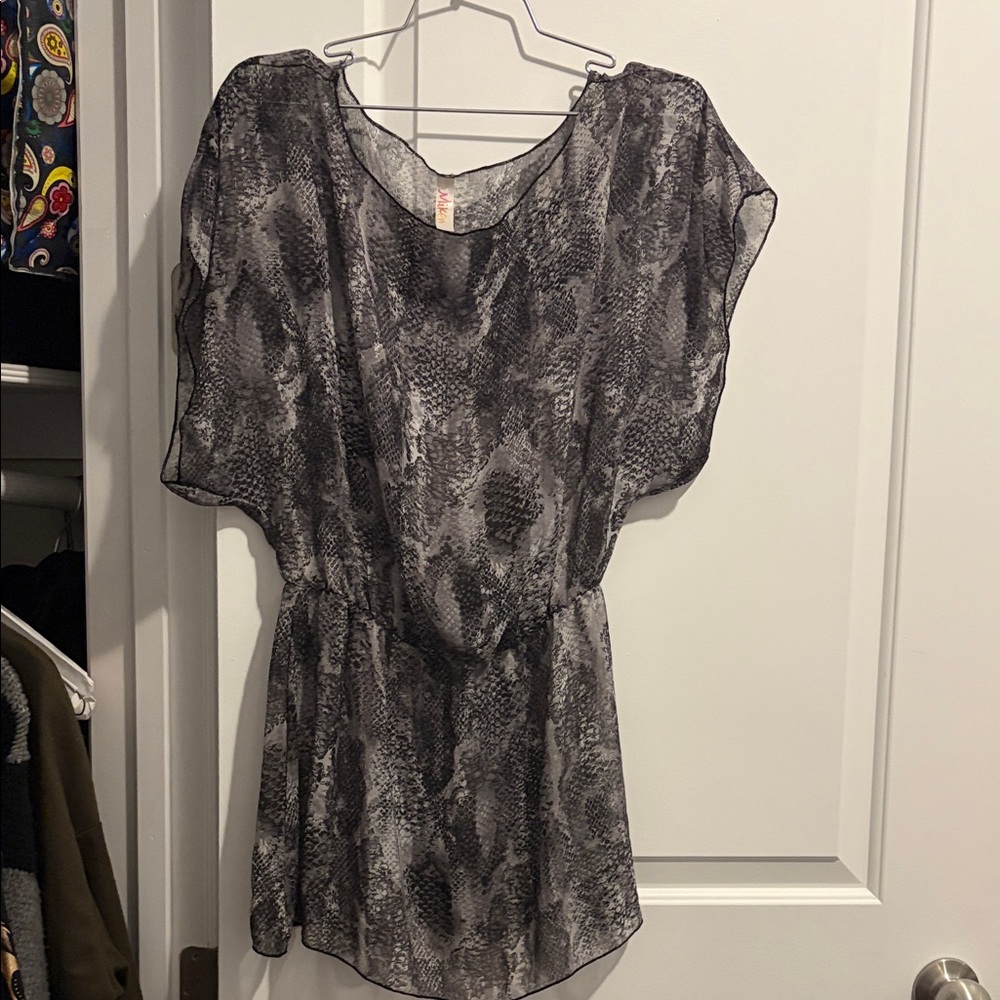 Sheer Y2K Elegant Gray snake 🐍 skin Women's Top